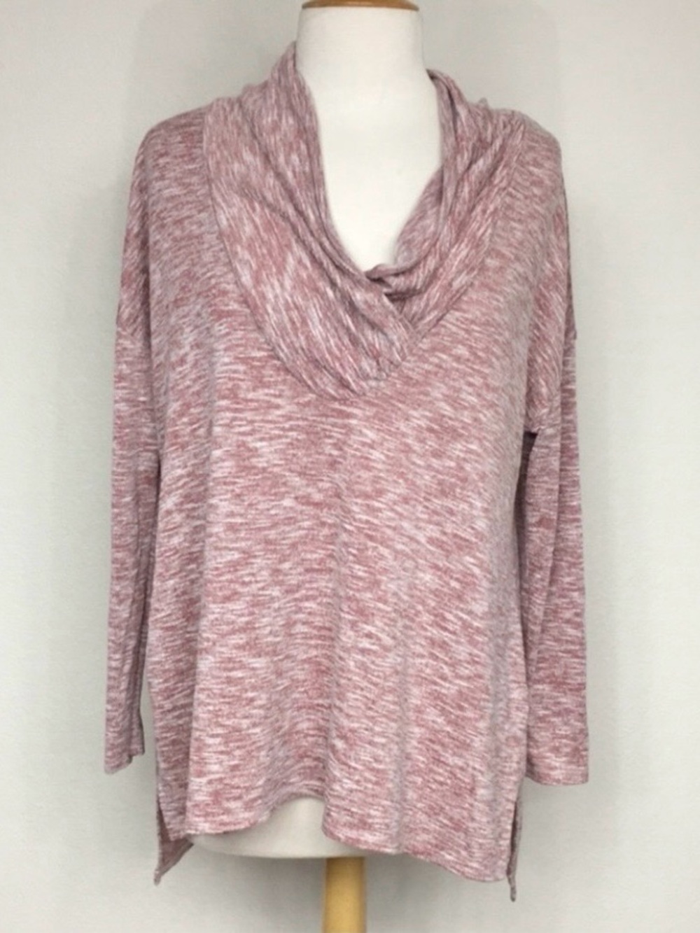 Michael Stars Womens Marbled Cowl V Neck Soft Flowy Tunic Top M/L Casual Coastal